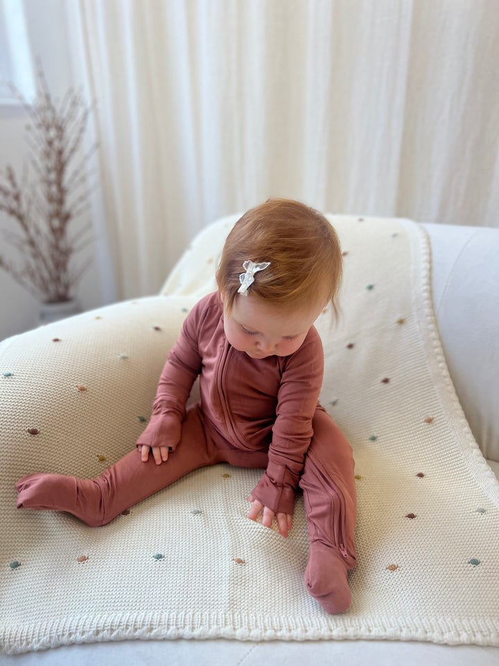 Briella Basics Rust Bamboo Sleepsuit