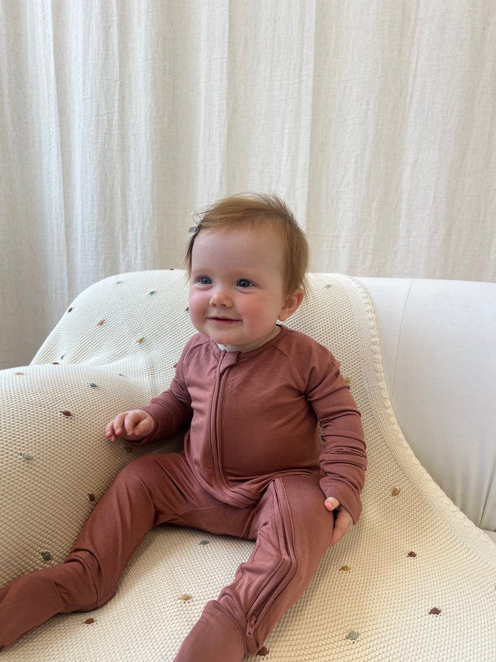 Briella Basics Rust Bamboo Sleepsuit