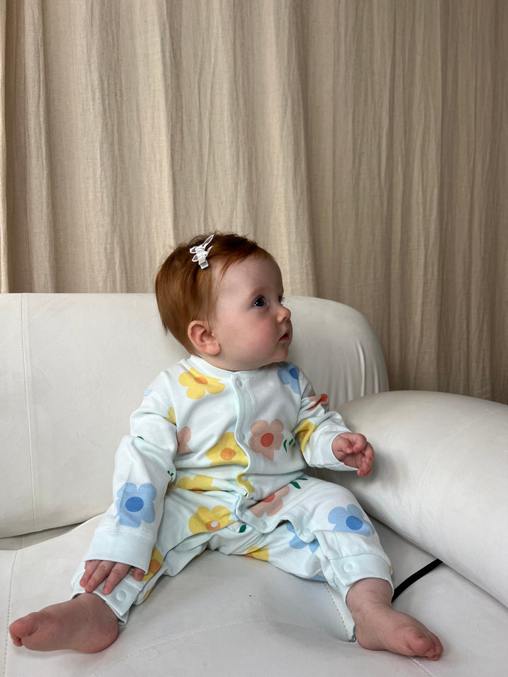 Light Blue Flower Sleepsuit