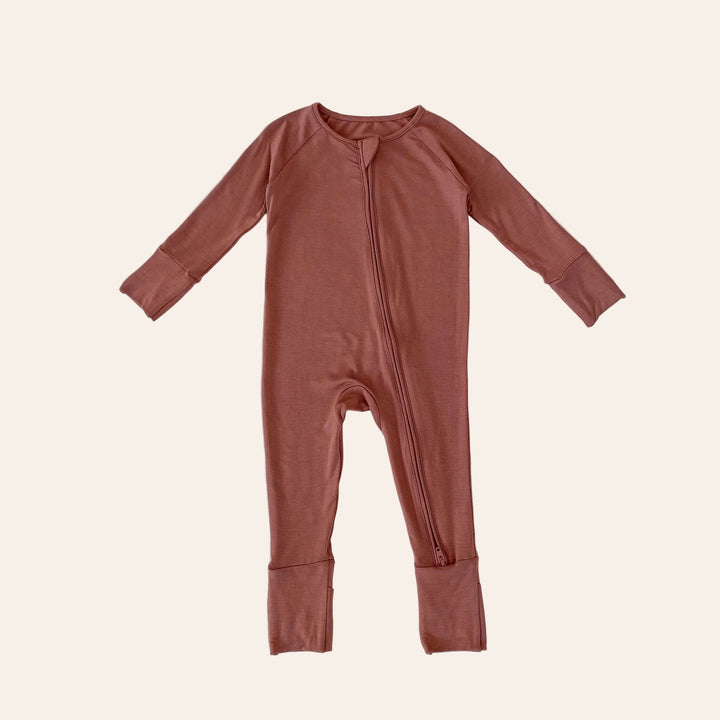 Briella Basics Rust Bamboo Sleepsuit