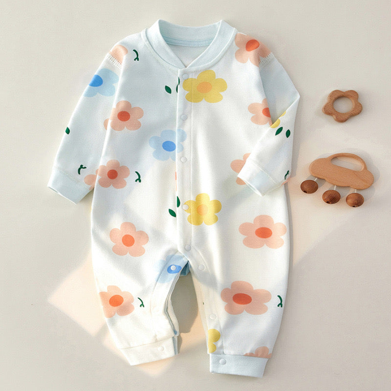 Light Blue Flower Sleepsuit