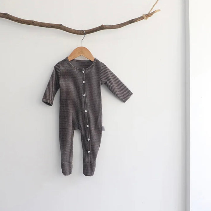 Coffee Striped Sleepsuit